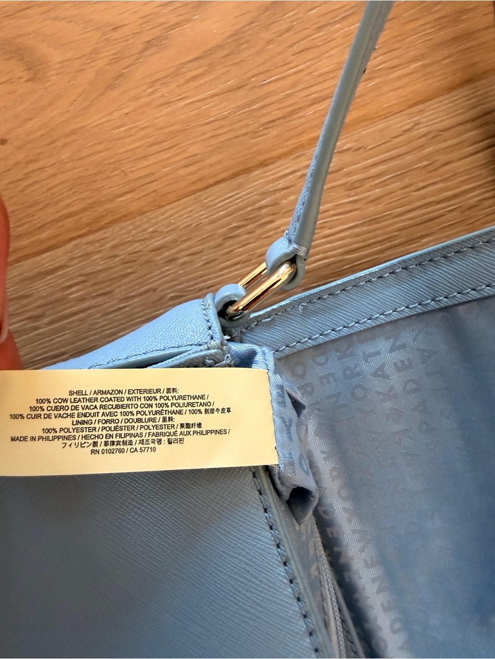 Kate Spade New York Light Blue Saffiano Leather Crossbody Bag Gold Hardware - Picture 9 of 15
